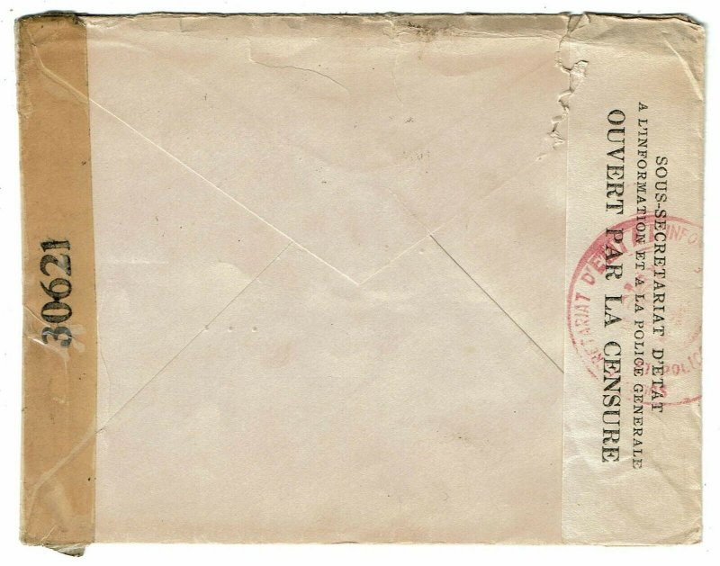 Haiti 1944 Port-Au-Prince cancel on cover to the U.S., censored twice