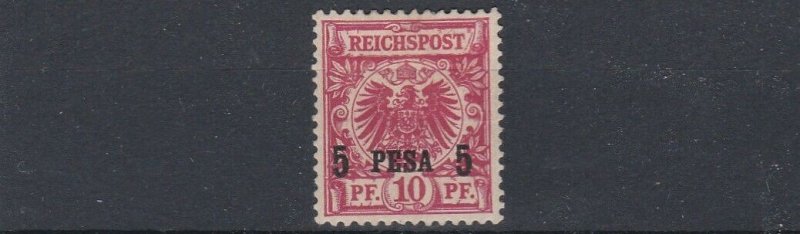 GERMAN EAST AFRICA  1893 S G 4  5P ON 10PF   CARMINE   MH