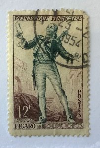 France 1953 Scott 690 used -  12fr, Theater characters, Figaro  by Beaumarchais