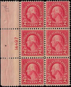 554 Mint,OG,NH...  Plate Block of 6... SCV $55.00