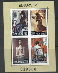 Romania 1993 Europa, Painting & Sculptures MS Muh