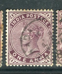 INDIA; 1890s early classic QV issue fine used 1a. value,