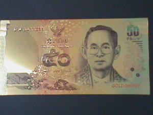 ​THAILAND-2010-24 KARAT GOLD REPLICA $50-BAHT BANK NOTE-WITH CERIFICATE VF