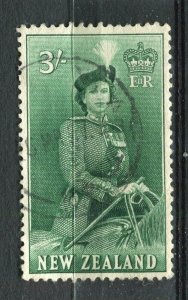 NEW ZEALAND; 1953 early QEII Coronation issue fine used 3s. value