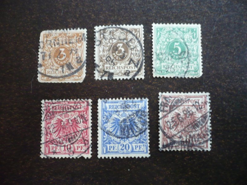 Stamps - Germany - Scott# 46,46a,47-49,51 - Used Partial Set of 6 Stamps