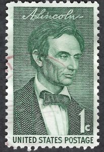 United States #1113 1¢ Abraham Lincoln (1959). Used.