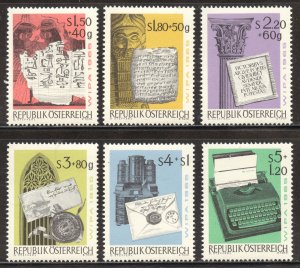 Austria Scott B315-B320 MNHOG - 1965 Development of Writing/WIPA - SCV $3.35