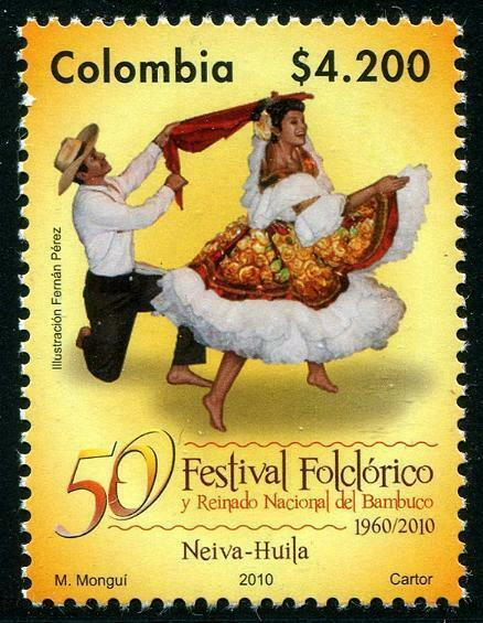 HERRICKSTAMP COLOMBIA Sc.# 1338 Bambuco Festival