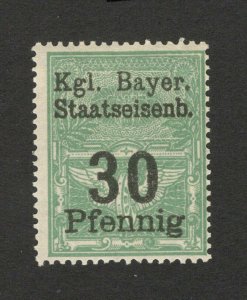 GERMANY-Kgl Bayer staatseisenb ovpt. train railway-fiscal tax due REVENUE- 30 pf 