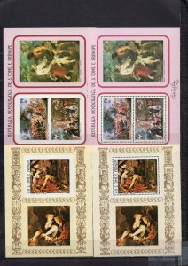 ST.THOMAS & PRINCE ISLANDS 1983 EASTER PAINTINGS BY RUBENS 5 SHEETS & 6 S/S MNH