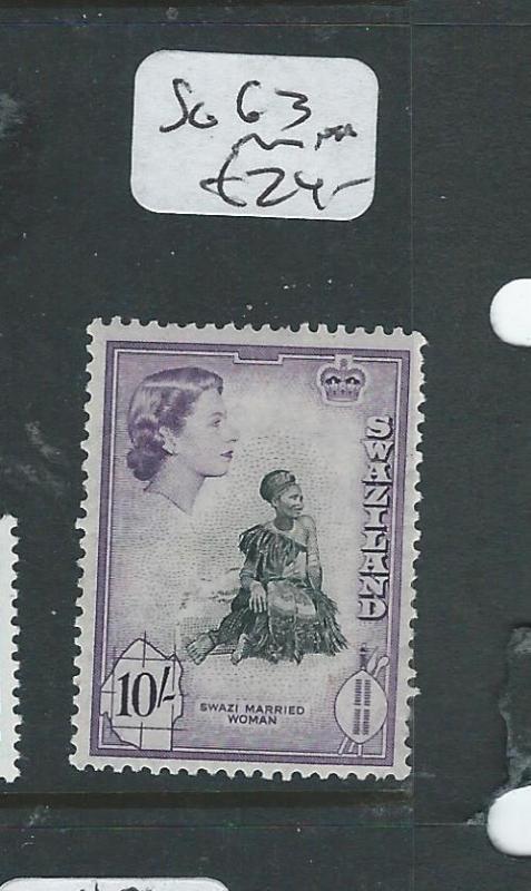 SWAZILAND (P1907B) QEII 10/-  SG63  MNH