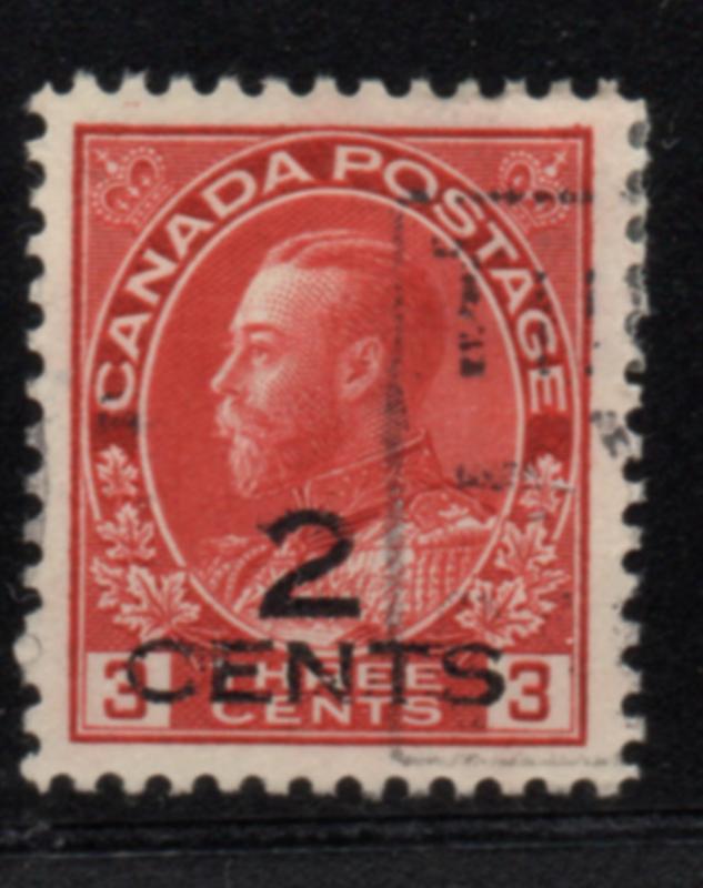 Canada Sc 140 1926 2 c on 3c G V Admiral overprint stamp  used