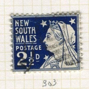 NEW SOUTH WALES; 1899 early classic QV issue used Shade of 2.5d. value