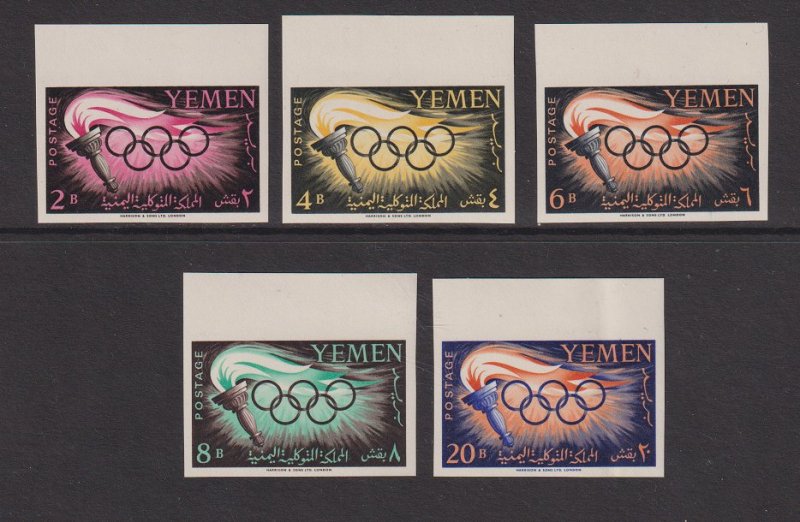 Yemen  #98-102   MNH 1960  imperf Olympic games , Rome