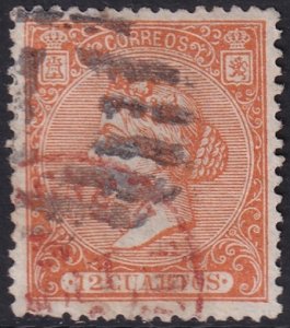 Spain 1866 Sc 83 used red date & parilla cancels