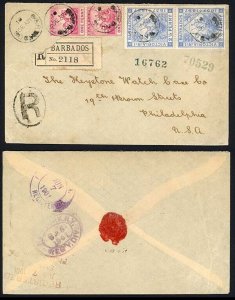 Barbados 2 1/2d Jubilee Pair on Cover