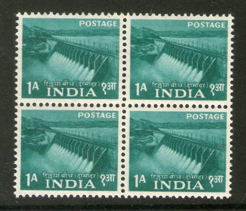 India 1955 2nd Definitive Series 5 Year Plan-1An Tilaiya Dam Sc 257 Blk/4 MNH...