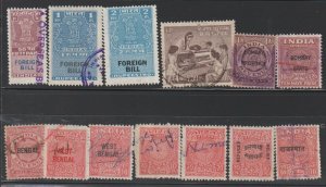 India Revenue stamps 13 Different stamps