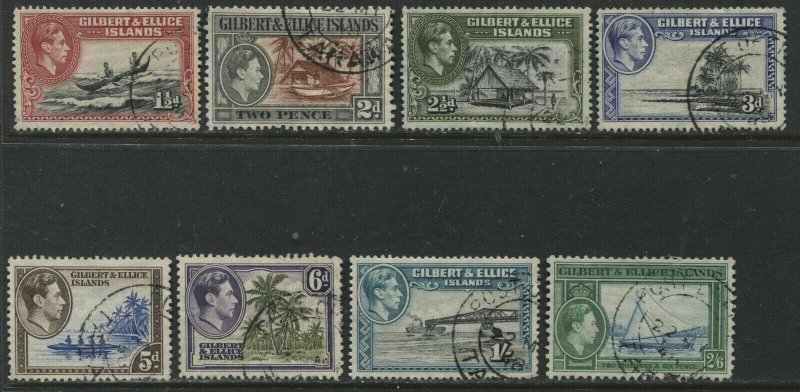 Gilbert & Ellice Islands KGVI 1938 various values to 2/6d used