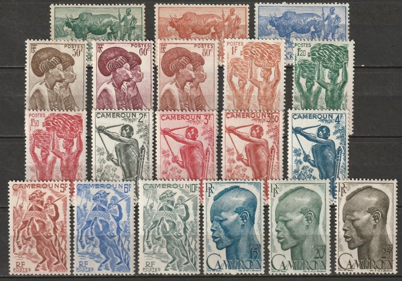 Cameroun 1946 Sc 304-21 Yt 276-94 complete set MLH*/MNH**