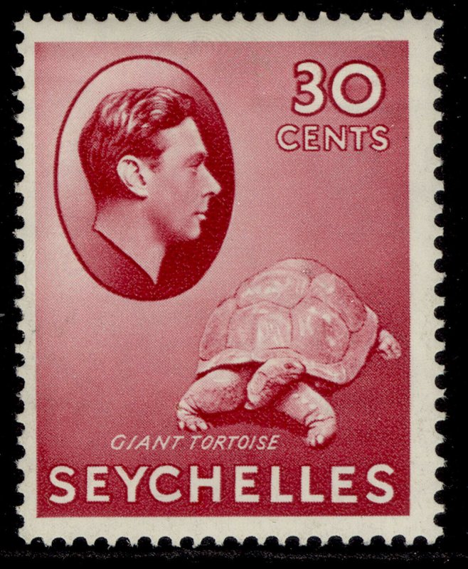 SEYCHELLES GVI SG142, 30c carmine, M MINT. Cat £50. CHALKY 