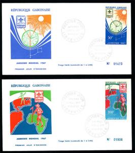 Gabon  1967 World Scout Jamboree Mondial FDCs