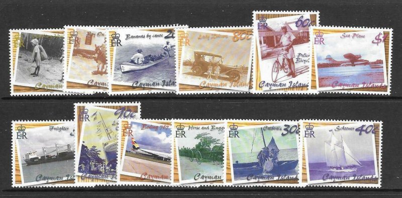 CAYMAN ISLANDS SG958/69 2001 TRANSPORTATION MNH