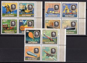 Cook Islands 1979 Sc#514/516 TRANSPORTS/ROWLAND HILL 3 Blocks of 4 MNH