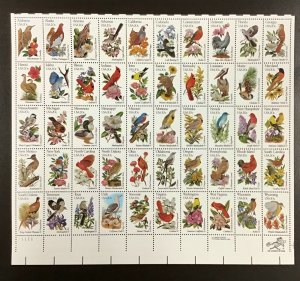 1953a-2002a State Birds & Flowers Lot of 10 sheets  FV $100 Bullseye perfs