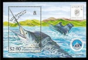 Solomon Island 1998 Game Fish Marine Life Sc 865a M/s MNH 