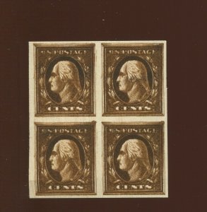 TD51 George Washington Block of 4 Bruckmann Photo Etching Test Stamps (By 1104)