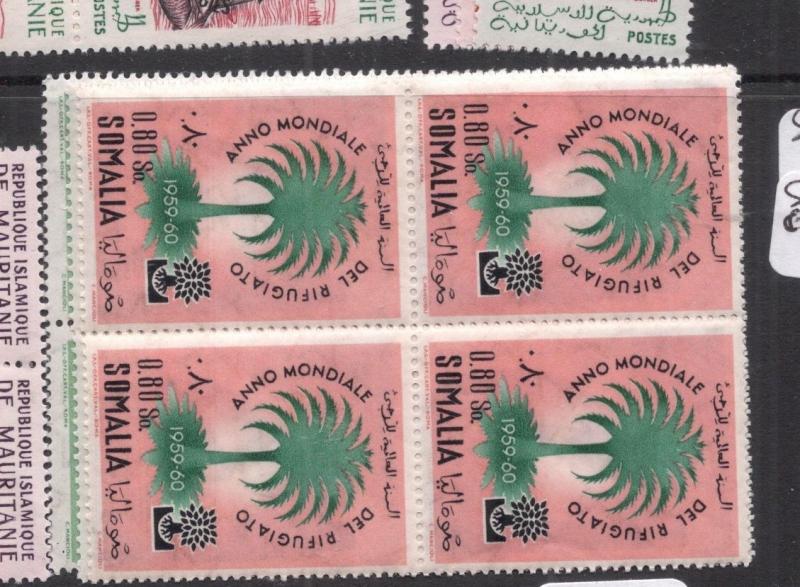 Somalia Refugee SC 239-41, C67 Blocks of Four MNH (2dgi)