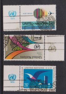 United Nations New York   #C19-C21 cancelled  1974  AIR