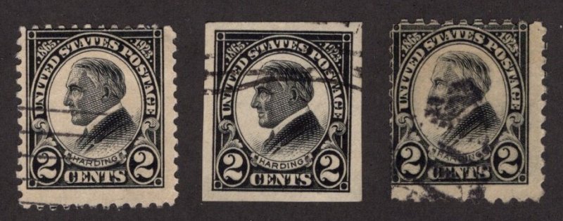 United States Scott #610-12 USED LC NG. Good sound stamps. Tear on 612.