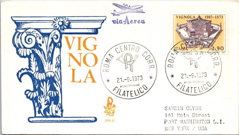 Italy 1973 FDC - Vignola / Airmail - Rome - J8654