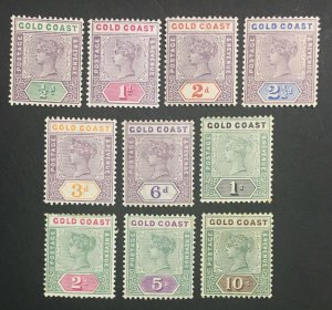 MOMEN: GOLD COAST SG #26-34 1898-1902 MINT OG H £400 LOT #61399