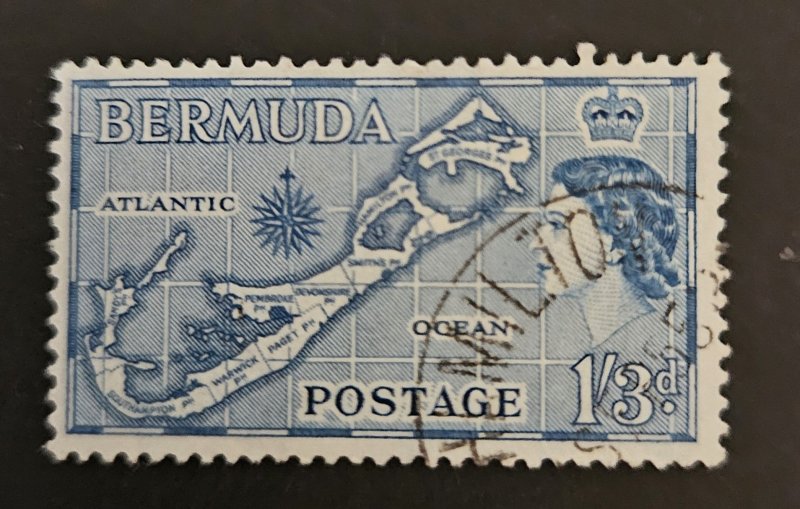 Bermuda 1953 SG145 used 1s3d Die 1 first QEII definitive issue