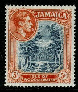 JAMAICA SG132 1938 5/= SLATE-BLUE & YELLOW-ORANGE MNH