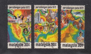 Malaysia Scott #95a-c Used