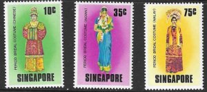 SINGAPORE SG283/5 1974 BRIDAL COSTUMES  MNH