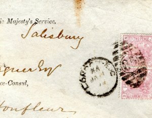 GB DIPLOMATIC Cover Signed Lord *Salisbury* 1879 BRITISH CONSULATE France A4G69