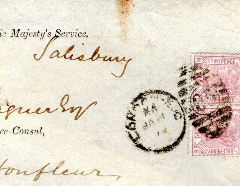 GB DIPLOMATIC Cover Signed Lord *Salisbury* 1879 BRITISH CONSULATE France A4G69