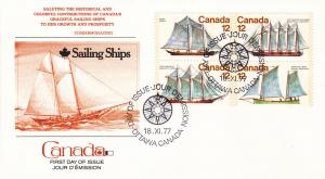 Canada # 744-747, Cacheted First Day Cover, Sailing Ships