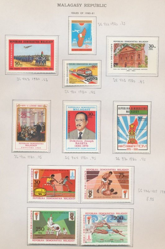 MALAGASY  REP - Scott 566 / / 628, C153 / / C176 - hinged - 1976-81 - 7 PIX --c