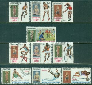 GUINEA SCOTT #'s 522-528 AND C110-C11A, OLYMPICS SET, CTO, OG, NH, GREAT PRICE!