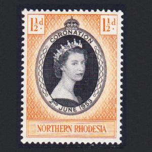 N. Rhodesia Queen Elizabeth II Coronation 1v MH SG#60 SC#60