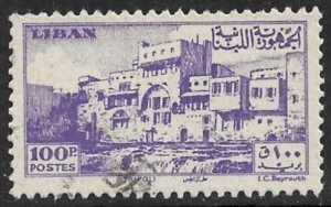 LEBANON 1947 100pi Crusader Castle Tripoli Issue Sc 209 VFU