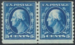 447 F/VF OG NH, Pair, glazed gum mount line, Nice ww0540