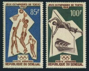 Senegal C37-C38,MNH.Michel 288-289. Olympics Tokyo-1964.Basketball,Pole vault.