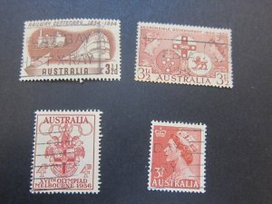 Australia 1954 Sc 275,87,88,92 FU 